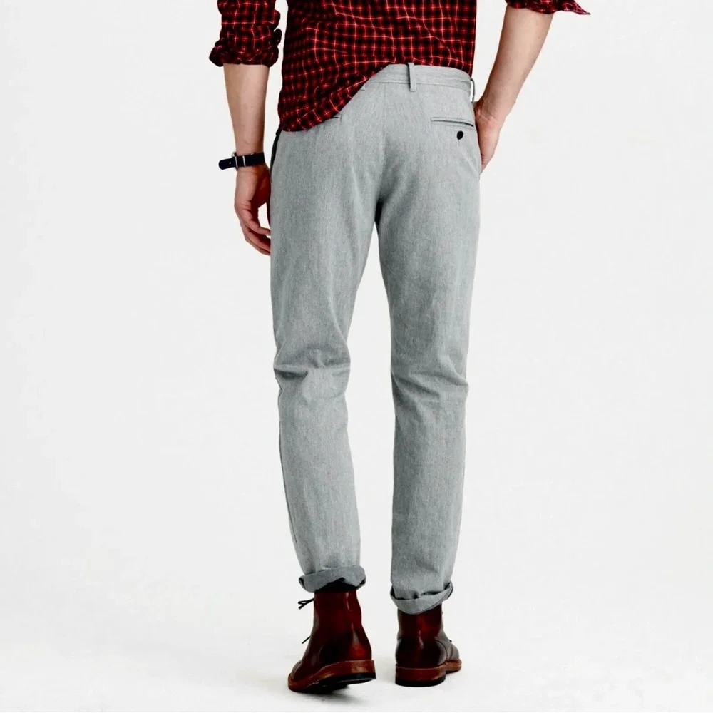 J Crew 32 Gray Brushed Cotton Melange Twill 770 Pant Trouser Straight Fit Leg‎ - Picture 11 of 11